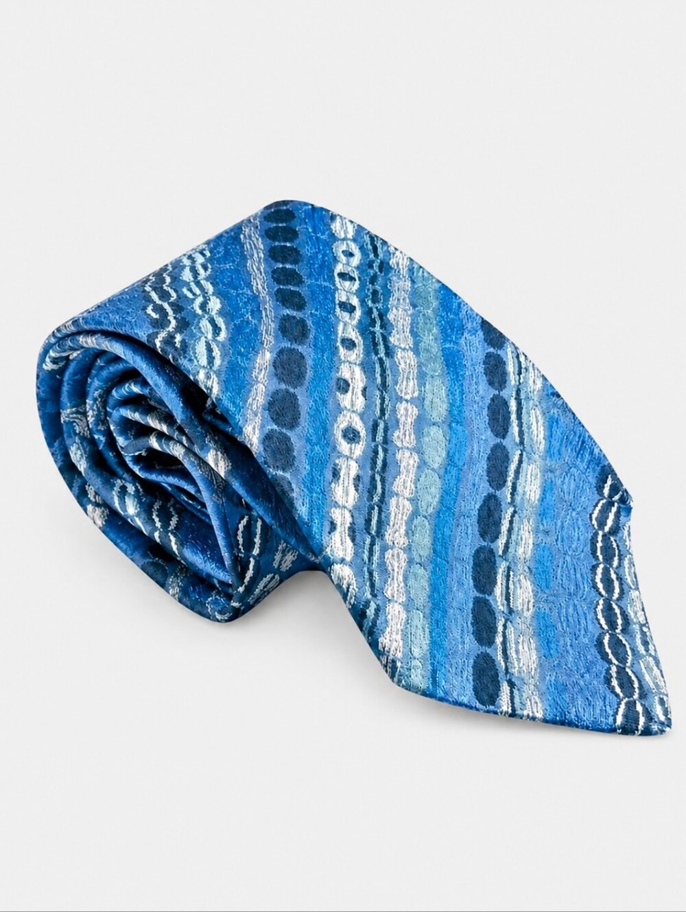 BOTTEGA VENETA | Blue Abstract Silk Tie Made in Italy